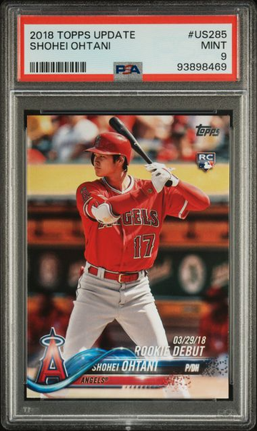 2018 TOPPS UPDATE SHOHEI OHTANI #US285 PSA 9 MT ANGELS RATED ROOKIE