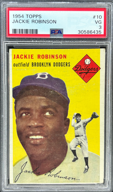 1954 jackie robinson topps white back PSA 3