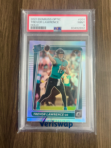 2021 Donruss Optic Trevor Lawrence Optic Holo Rookie PSA 9 Jaguars #201