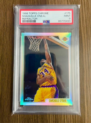 1998 Topps Chrome Shaquille O’Neal Refractor PSA 9 Lakers #175