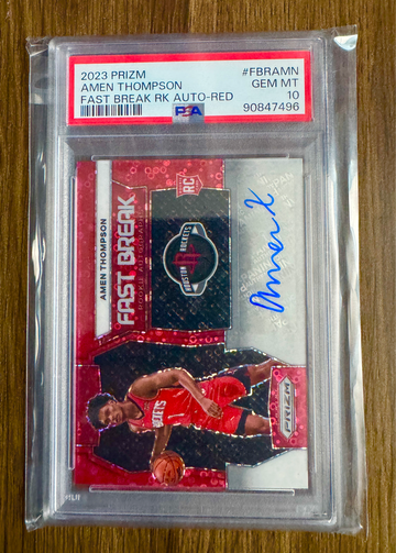 2023 Prizm Amen Thompson Fast Break Red Rookie Auto /75 PSA 10 Rockets