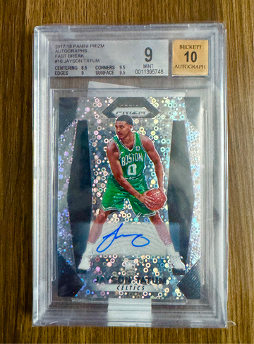 2017 Prizm Jayson Tatum Fast Break Rookie Auto BGS 9 Celtics #16