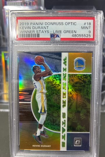 2019 Kevin Durant Winner Stays-Lime Green /149.   PSA 9