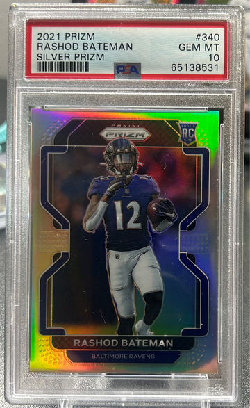 2021 Rashod Bateman Sliver Prizm PSA 10
