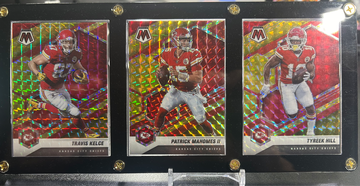 2021 Patrick Mahomes, Tyreek Hill, Travis Kelce Red/Yellow Choice /80
