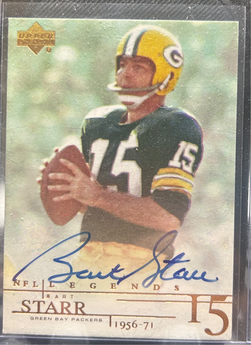 2001 UPPER DECK NFL LEGENDS BART STARR AUTO