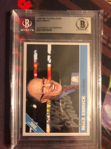 Mike “Doc” Emrick NHL on NBC Autographed Custom Trading Card BAS Certified