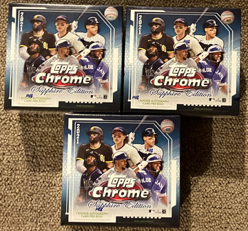 2021 Topps Chrome Sapphire Edition Baseball Box Lot of 3 Boxes New/Sealed