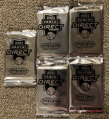 2021 Panini Direct Prizm Baseball White Sparkle Pack Qty 5 Packs total New/Sealed 