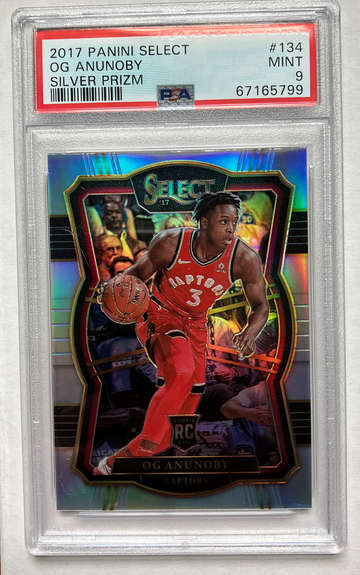 2017-18 Panini Select Og Anunoby Silver Prizm RC PSA 9 #134