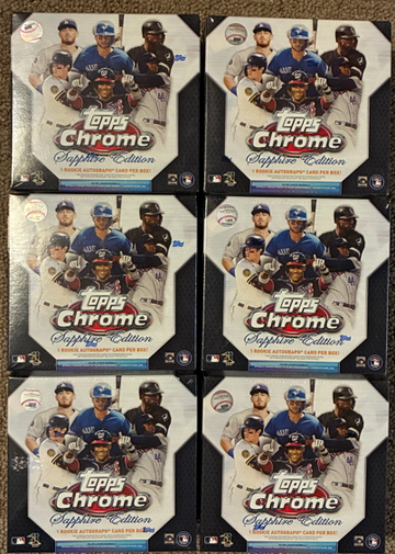 2020 Topps Chrome Sapphire Baseball Sealed Boxes Lot of 6 total boxes