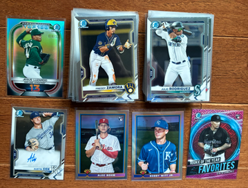 2021 Bowman Chrome Baseball Prospects qty 100 card lot, Julio, Bohm, Witt JR