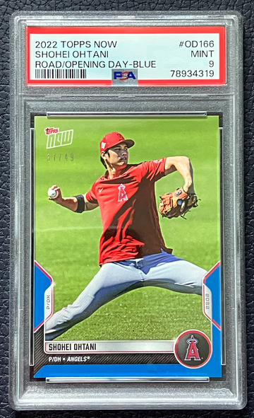 2022 Topps Now Road to Opening Day - Blue Shohei Ohtani #OD166 PSA 9 MINT Serial # 37/49