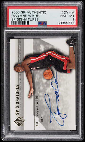 2003 SP Authentic Dwyane Wade SP Signatures PSA 8 NM - MT ROOKIE AUTO RC