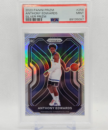 2020-21 Panini Prizm Anthony Edwards #258 Silver Prizm Rookie RC PSA 9 MINT