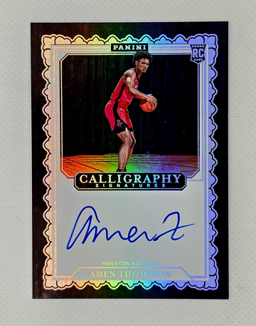 2023-2024 Panini Calligraphy Signature ON CARD AUTO Amen Thompson RC