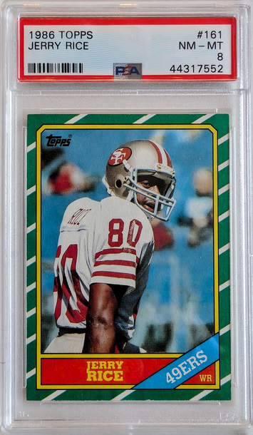 1986 Topps Jerry Rice Rookie PSA 8