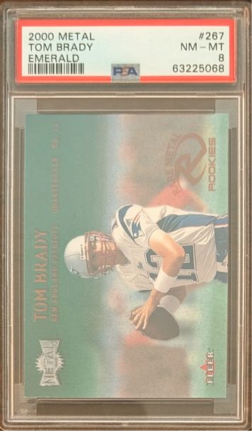 2000 Metal Tom Brady Emerald Rookie PSA 8