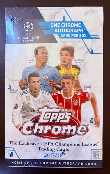 2017-18 Topps Chrome UEFA Champions League UCL Soccer Factory Sealed Hobby Box