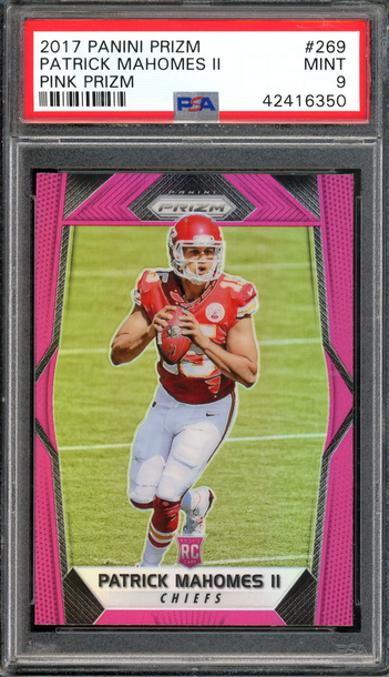 2017 Panini Prizm Patrick Mahomes Pink Prizm PSA 9