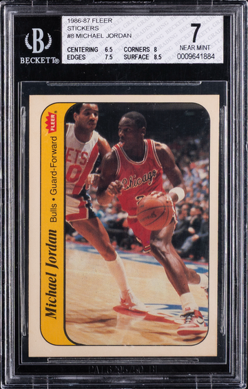 1986-87 Fleer Stickers #8 Michael Jordan BGS 7