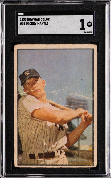 1953 Bowman Color Mickey Mantle #59 SGC 1