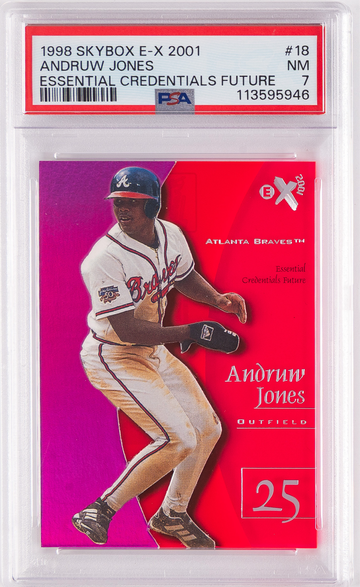 1998 Skybox E-X 2001 Andruw Jones Essential Credentials Future #18 PSA 7