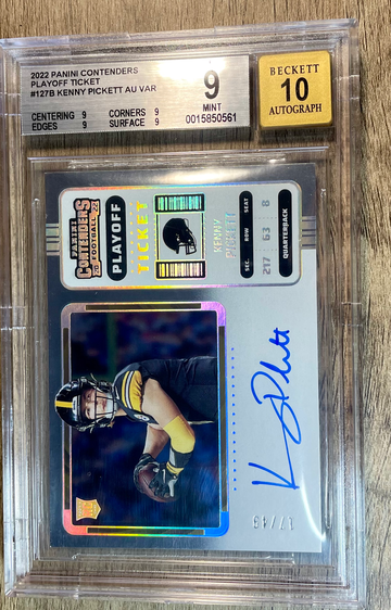 Kenny Pickett 2022 Panini Contenders Rookie Ticket Playoff Variation /49 BGS 9