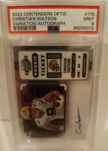 Christian Watson Contenders Variation Auto Rookie PSA 9