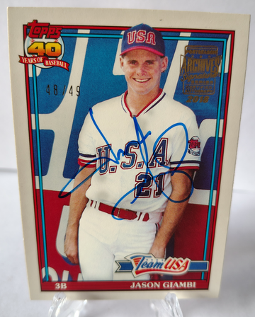 Topps archives Jason giambi auto /49 team USA
