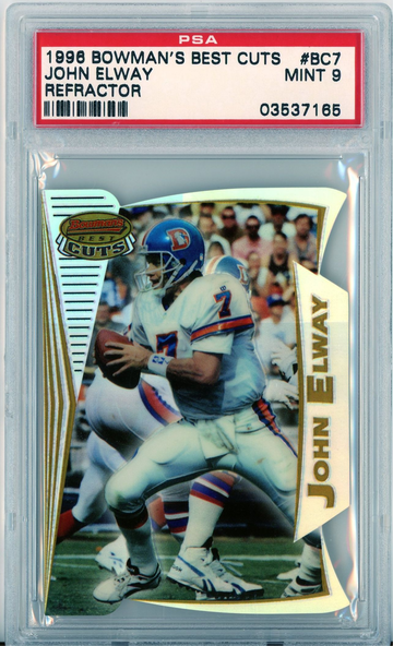 1996 Bowman's Best John Elway Best Cuts Refractor PSA 9