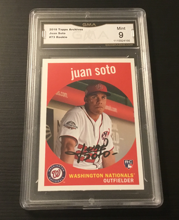 2018 Topps Archives Juan Soto Grade Mint 9