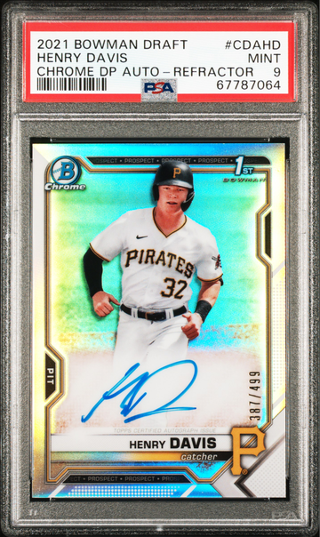 2021 Bowman Chrome Draft Henry Davis Prospect Refractor Auto PSA 9