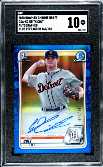 2020 Bowman Chrome Draft Colt Keith Prospects Blue Refractor Auto SGC 10