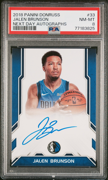 2018 Panini Donruss Jalen Brunson Next Day Rookie Auto SSP PSA 8