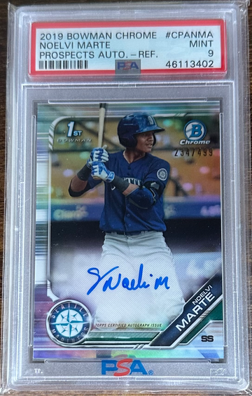 2019 Bowman Chrome Noelvi Marte Prospect Refractor Auto PSA 9