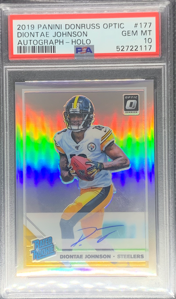 2019 Donruss Optic Diontae Johnson Rookie Holo Auto PSA 10