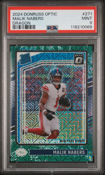 2024 Donruss Optic Malik Nabers Dragon Prizm PSA 9