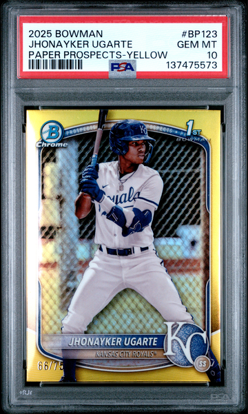 2025 Bowmn Jhonayker Ugarte Yellow Refractor PSA 10