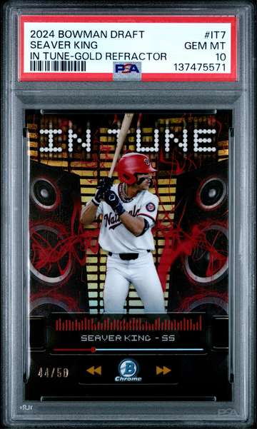 2024 Bowman Draft Seaver King In Tune Gold Refractor /50 PSA 10