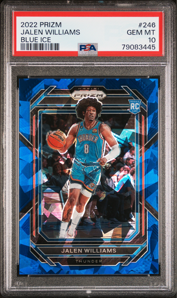 PSA 10 2022 Panini Prizm Jalen Williams Blue Ice Prizm Rookie RC #246 /125