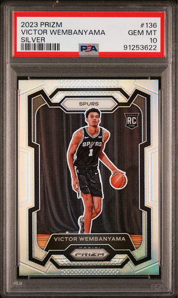 PSA 10 2023 Panini Prizm Victor Wembanyama Silver Rookie RC #136