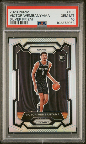 PSA 10 2023 Panini Prizm Victor Wembanyama Silver Rookie RC #136