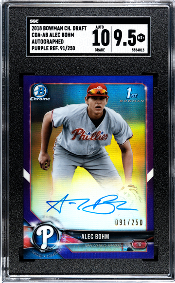 2018 Bowman Draft Alec Bohm Purple Auto SGC 9.5 / 10 Auto