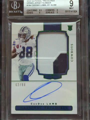 2020 National Treasures RPA CeeDee Lamb /88 BGS 9