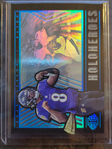 2022 Illusions Holo Heros Platinum 1/1 Lamar Jackson