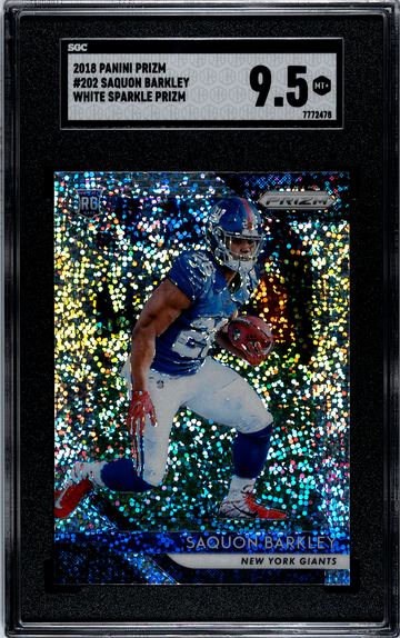 2018 Panini Prizm Saquon Barkley White Sparkle SSP Rookie SGC 9.5