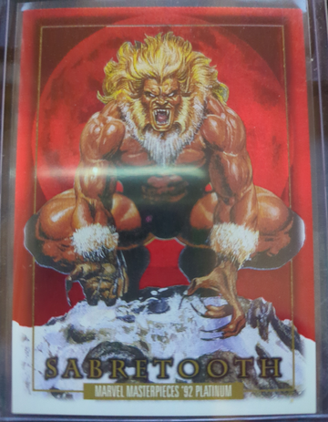 2024 Marvel Masterpieces 92 Platinum RED PMG Sabertooth /100