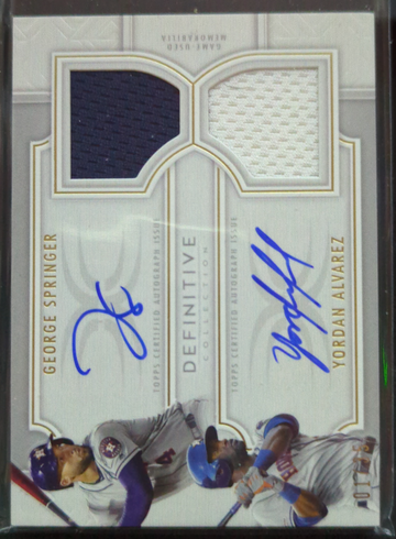 2020 Topps Definitive Dual Relic Auto George Springer / Yordan Alvarez /35