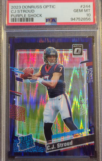 2023 Donruss Optic CJ Stroud Purple Shock rc PSA 10
